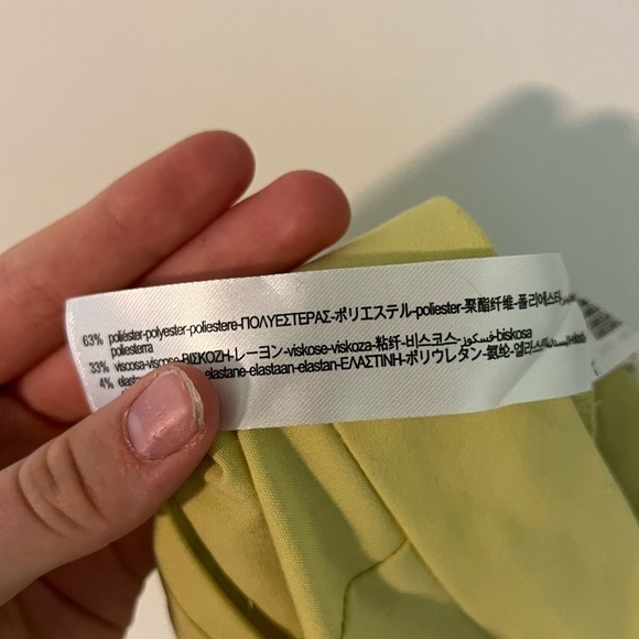 Zara Neon Yellow Straight Leg Ankle Trouser Pants - Picture 13 of 14